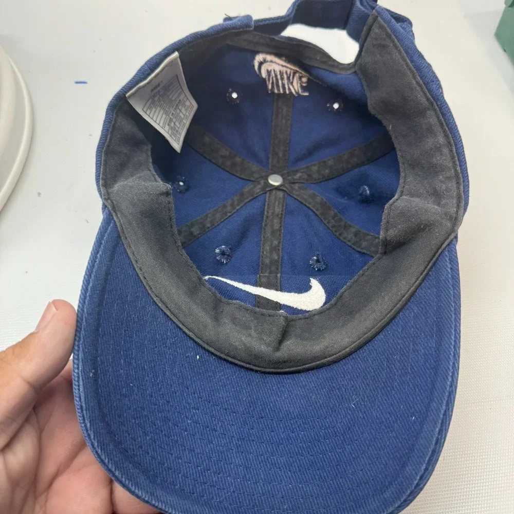 Vintage Nike Strap back Hat‎ Cap Swoosh Logo Blue Adjustable